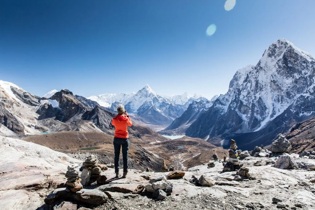 Wandern im Himalaya, auf der Spitze des Cho la Passes