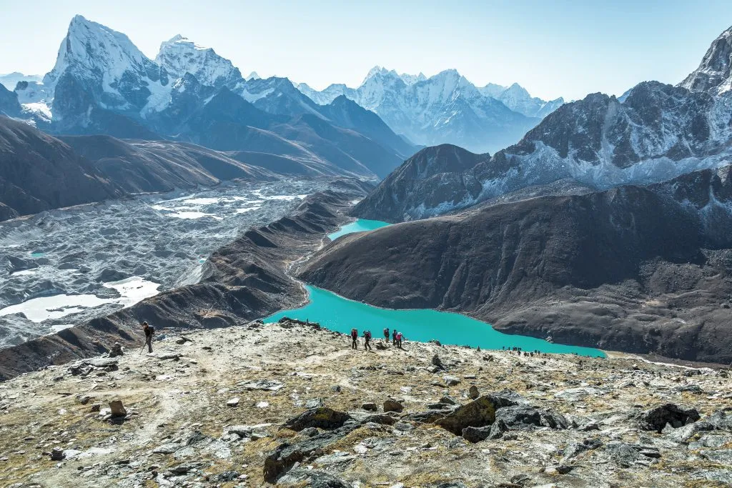 Unveil the turquoise tranquility of the Gokyo Lakes